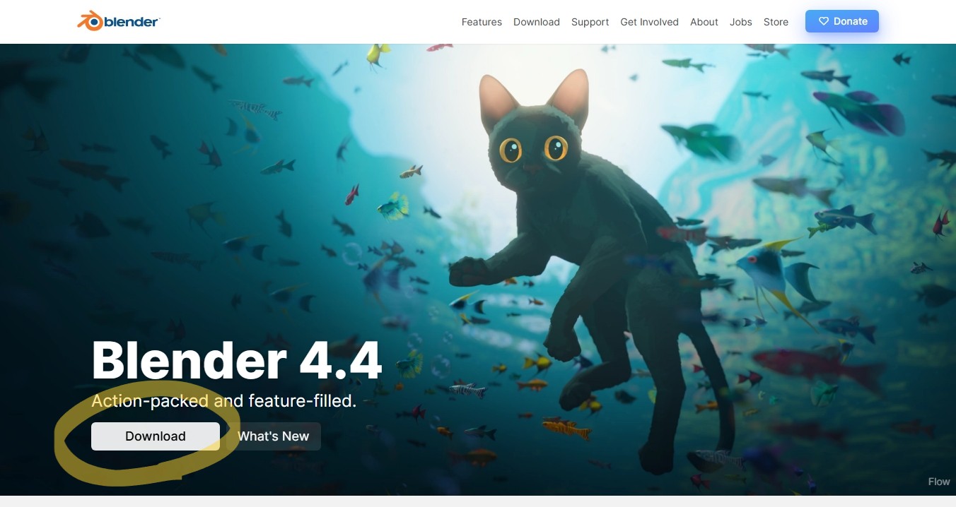 Blender公式サイトの写真を載せる
